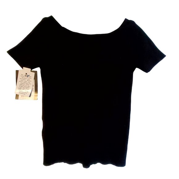 Girls Black Off-Shoulder Short Sleeve Top S(6/6X) Art Class Polyester & Rayon - Picture 2 of 8